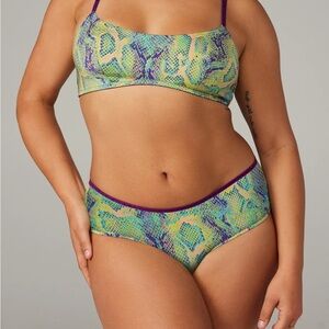 Savage X Fenty Green and Purple Snake Print Brallette